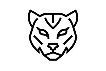 Fototapeta premium Stylized Red Tiger Head Silhouette with Sharp Features and Fierce Expression logo