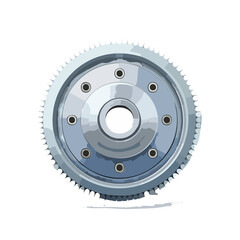 Obraz premium Isolated gear illustration with multiple bolts and jagged tooth pattern