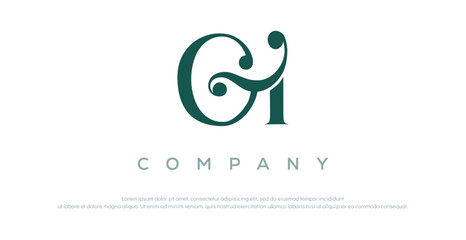 Abstract Letter Vector Log GT TG Design Template
