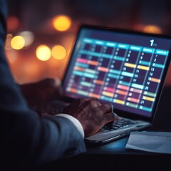 A Businessman Managing a Digital Calendar on a Laptop to Organize Meetings and Appointments