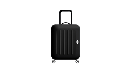 Sleek Black Rolling Suitcase: A modern and minimalist travel suitcase, a perfect companion for the journey ahead, set against a pristine background.