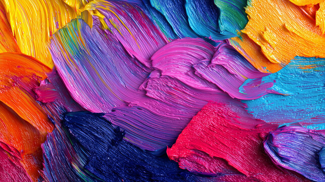 Abstract colorful paint strokes background - Powered by Adobe