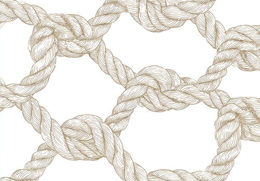 Beige rope knots in a repeating pattern