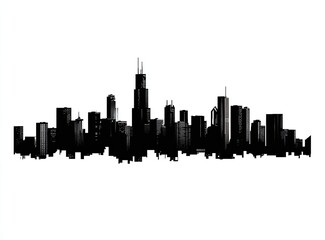 Naklejka premium City skyline silhouette