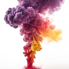 Fototapeta premium Fantastic 3D Purple, Red, and Yellow Smoke Splash