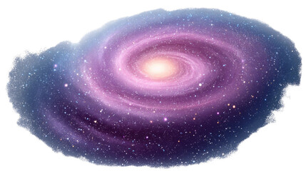 Fototapeta premium Galactic Vortex: A breathtaking depiction of a swirling galaxy, a mesmerizing spectacle of cosmic dust, vibrant hues, and celestial bodies.