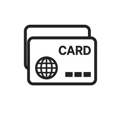 Minimalist Black and White Overlapping Payment Cards Icon
