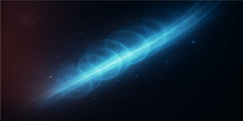 Obraz premium A dark blue cosmic sky filled with a glowing nebula and bright stars, illuminating the vast, abstract universe