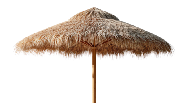 Beach Umbrella of Paradise: A sun-kissed umbrella stands against a bright scene, evoking the lazy, carefree days by the ocean with the feeling of endless sun, sand, and sea