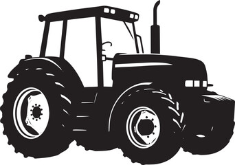 Farm Tractor Silhouette Vector