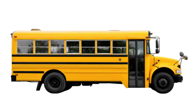 School Bus: A vibrant yellow school bus stands ready, conveying the spirit of education and childhood adventures, symbolizing journeys to knowledge, friendships, and shared experiences. 