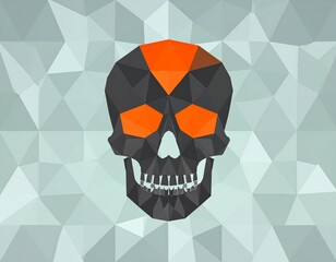 Modern Polygon Skull Outline Seamless Repeat