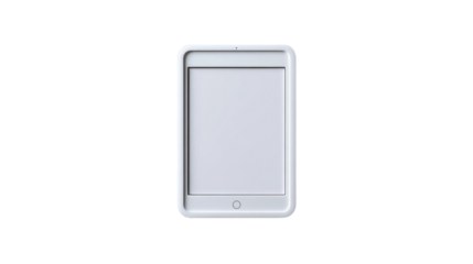 Clean Tablet with blank screen: A sleek, modern tablet with a blank screen, symbolizing innovation, communication and information accessibility. Suitable for mockups, design projects.