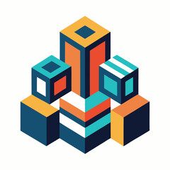 3d cubes on white background