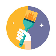 hand with paintbrush