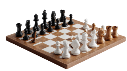 Chessboard Strategy: A detailed shot of a chessboard showcasing an engaging game in progress, capturing the strategic depth, intellectual challenge, and focused concentration