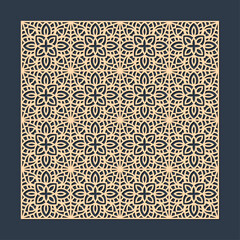 Laser cut decorative panel with geometric floral pattern