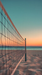 Serene Morning at An Empty Sand Volleyball Court  