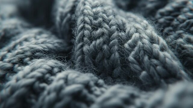 Close-up of a textured, dark gray knitted fabric