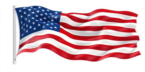 Fototapeta premium American Flag Waving Proudly: A Symbol of Freedom and Patriotism