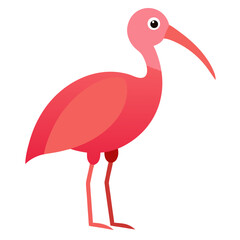 Cartoon scarlet ibis bird illustration