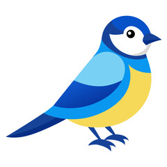 Stylized blue and yellow bird illustration