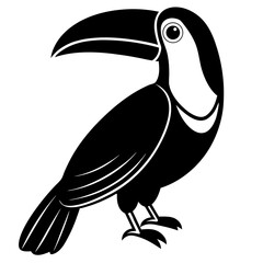 Stylized black silhouette of a toucan bird