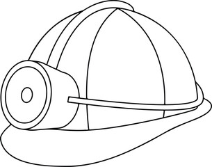 Helmet of a miner with flashlightgear Royalty