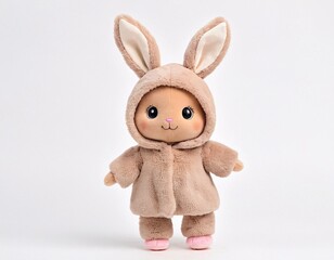 Obraz premium Bunny Doll in Costume: A whimsical bunny doll, decked out in an endearing costume with a charming expression, embodies cuteness and imaginative play, ready to bring joy.