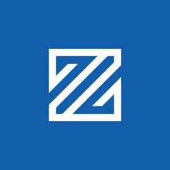 Square Mono Line Letter Z Logo Design Vector Template