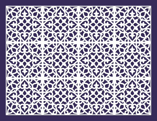 Obraz premium Laser cut decorative panel template with intricate arabesque pattern for screen or stencil vector
