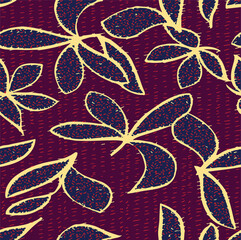 Big flowers pattern, upscale floral pattern. graphical textures floral, trendy colors pattern , flowers background with leaves. vector illustration.