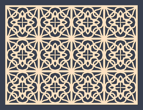 Geometric ornamental pattern for laser cutting or cnc machine, abstract background vector