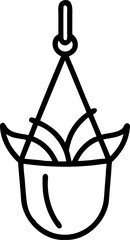 Decorative hanging plant pot with greenery illustration