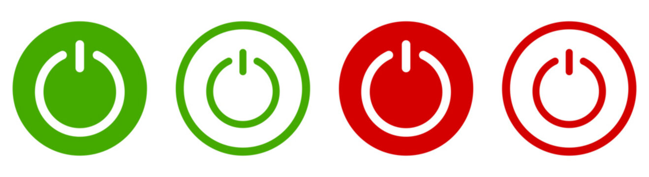 On-off icon. Set of power buttons