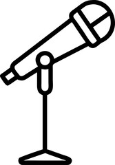 Retro microphone on a classic stand for audio recording and performance