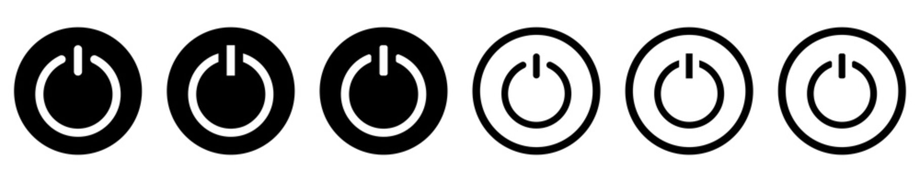 Power off icon set