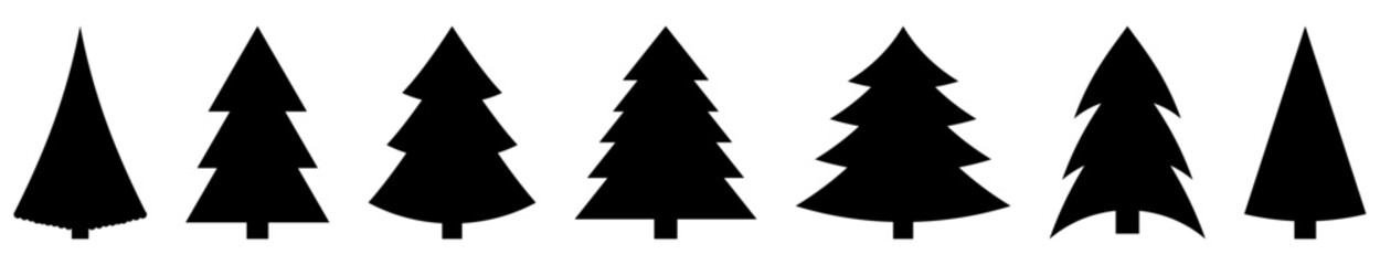 Set of christmas tree icons