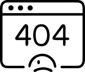 Website error 404 sad face banner design