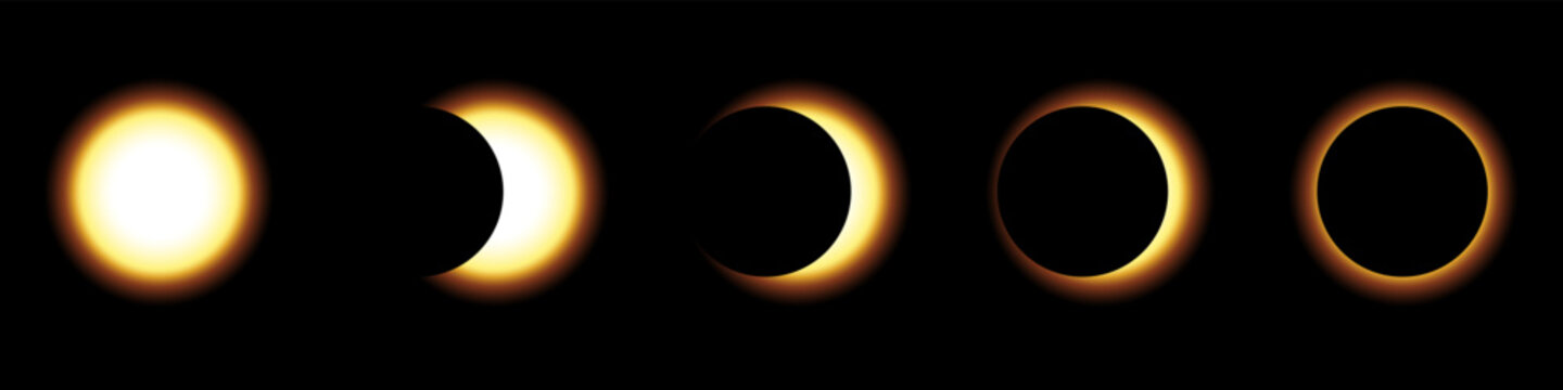 Solar eclipse vector set