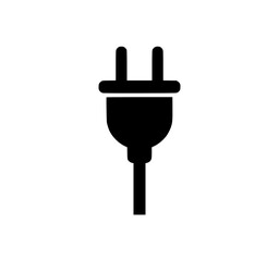 Obraz premium Black silhouette of a power plug icon