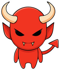 Kawaii Style Red Devil Illustration
