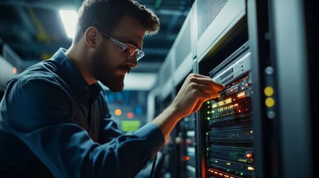 Infrastructure engineer securing network perimeter with firewall tools