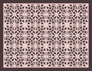 Obraz premium Decorative laser cut panel template with intricate geometric floral pattern for screen, stencil, or fretwork design vector