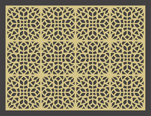 Intricate geometric pattern with floral motifs, a decorative screen or panel design vector