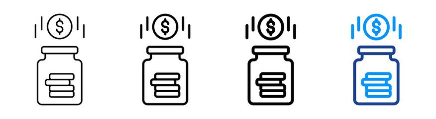 Saving Icon Multiple Outline Collection Set