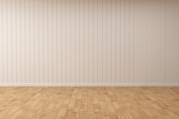 Modern empty room and wooden parquet. 3D rendering