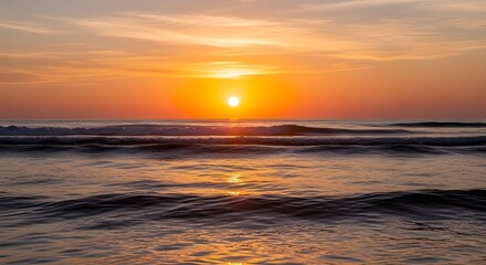 Obraz premium Golden Horizon Ocean Sunset
