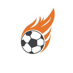 football soccer fire logo template