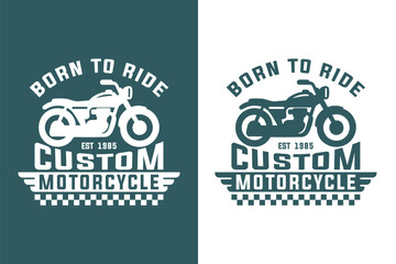 Custom Motorcycle Club Badge Vintage Chopper Illustration